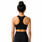 Load image into Gallery viewer, Black Seamless Sports Bra