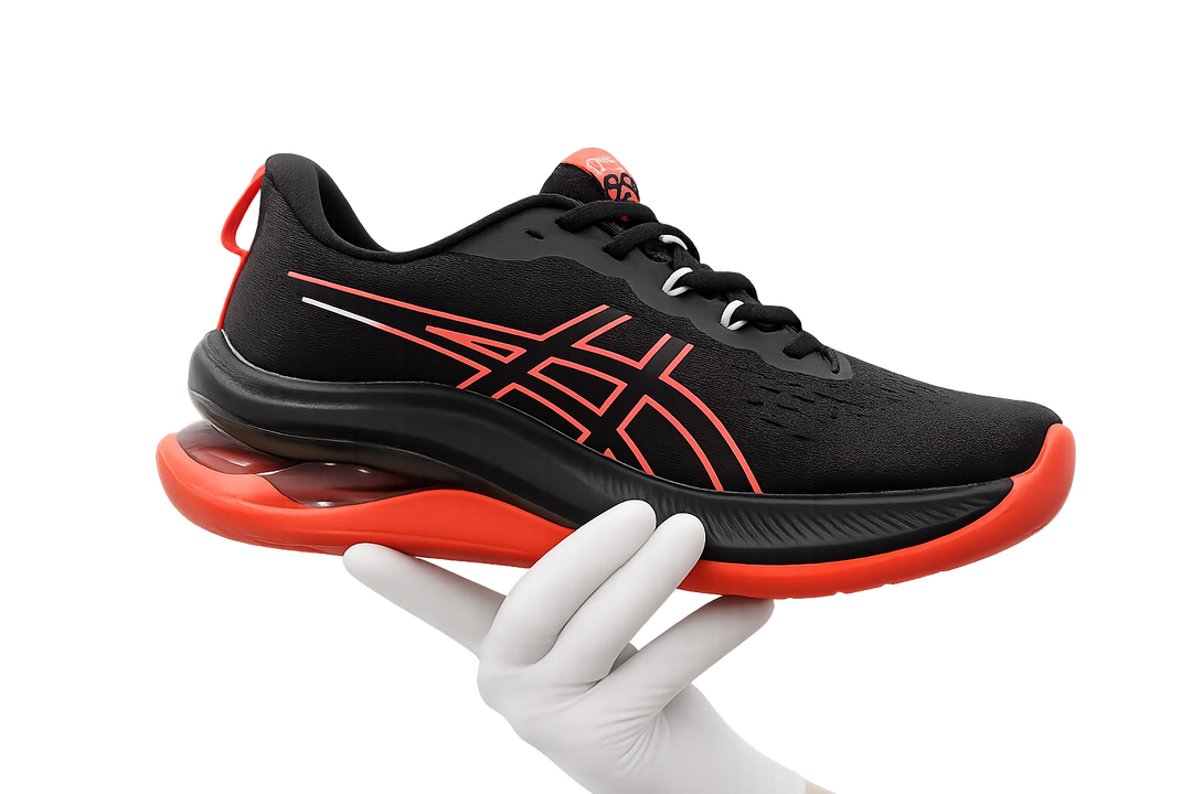 ASICS Men's Running Shoes – Lightweight Cushioned Sports & Training Sneakers | Black/Red