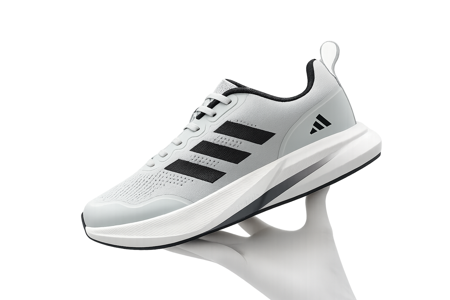 Adidas Men's Lightweight Running Shoes – Breathable Sports & Training Sneakers | White/Black