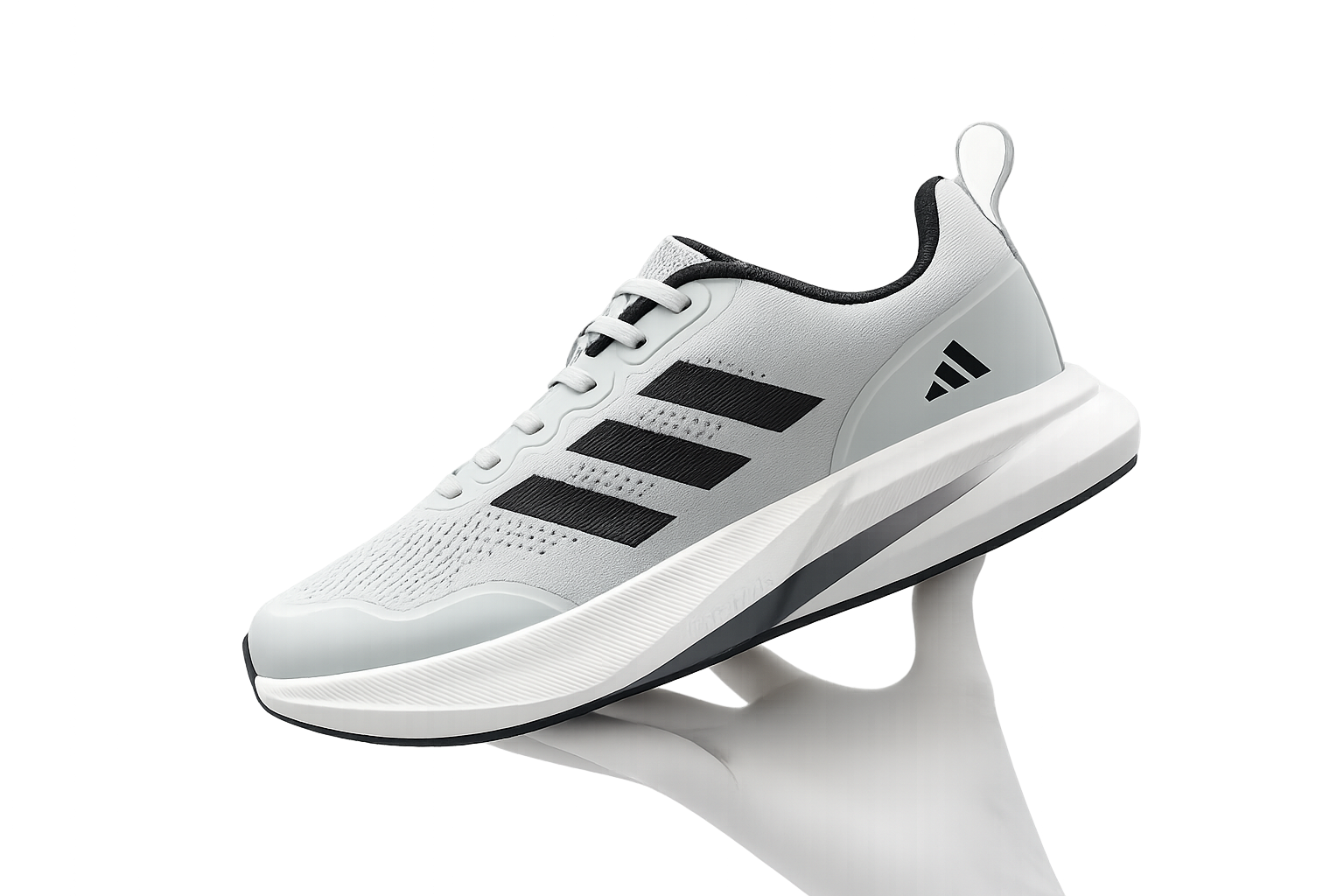 Adidas Men's Lightweight Running Shoes – Breathable Sports & Training Sneakers | White/Black