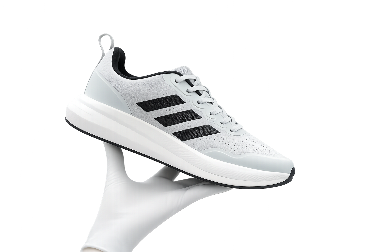 Adidas Men's Lightweight Running Shoes – Breathable Sports & Training Sneakers | White/Black