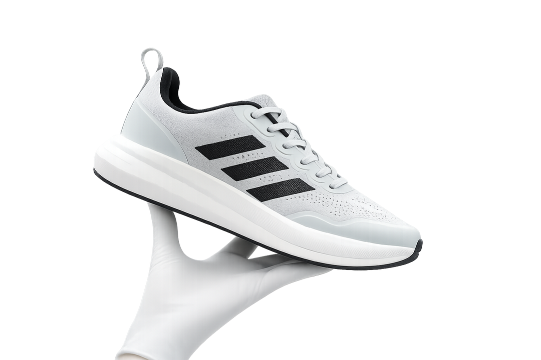 Adidas Men's Lightweight Running Shoes – Breathable Sports & Training Sneakers | White/Black