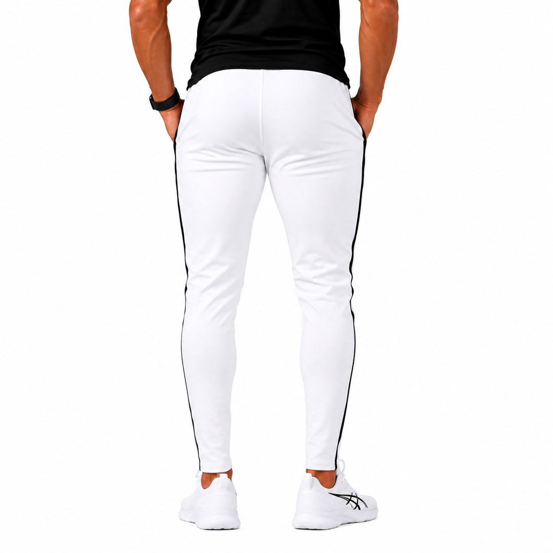 Apex White Engineered Gym Trousers
