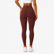 Athletic Maroon High-Waist Leggings For Women