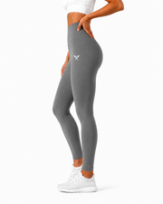 Athletic Grey High-Waist Leggings For Women