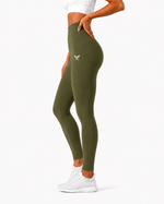 Load image into Gallery viewer, Athletic Olive Green High-Waist Leggings For Women
