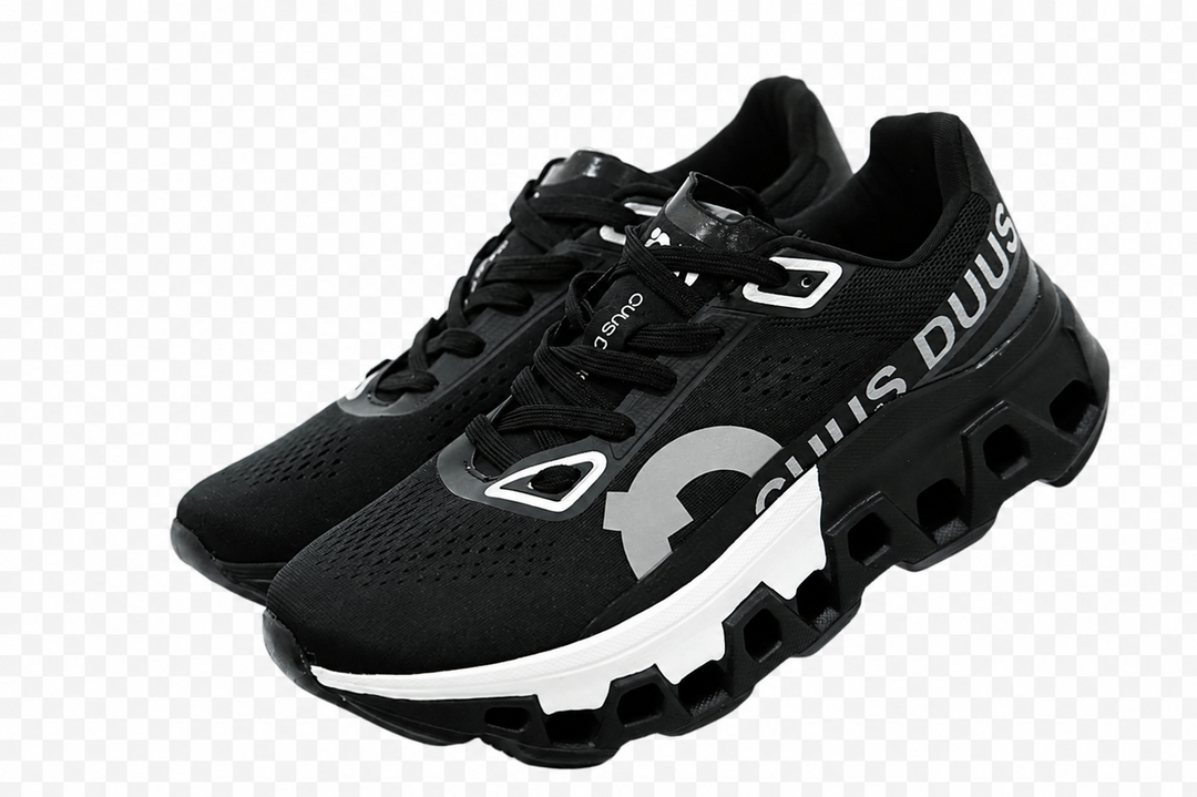 DUUS AeroFlex Running Shoes | Geometric Chunky Sole Trainers with Breathable Mesh & Shock-Absorbing Outsole