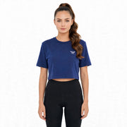 Navy Blue Loose Fit Athletic Crop Top