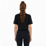 Load image into Gallery viewer, Black Loose Fit Athletic Crop Top