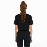 Black Loose Fit Athletic Crop Top