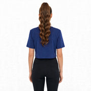 Navy Blue Loose Fit Athletic Crop Top