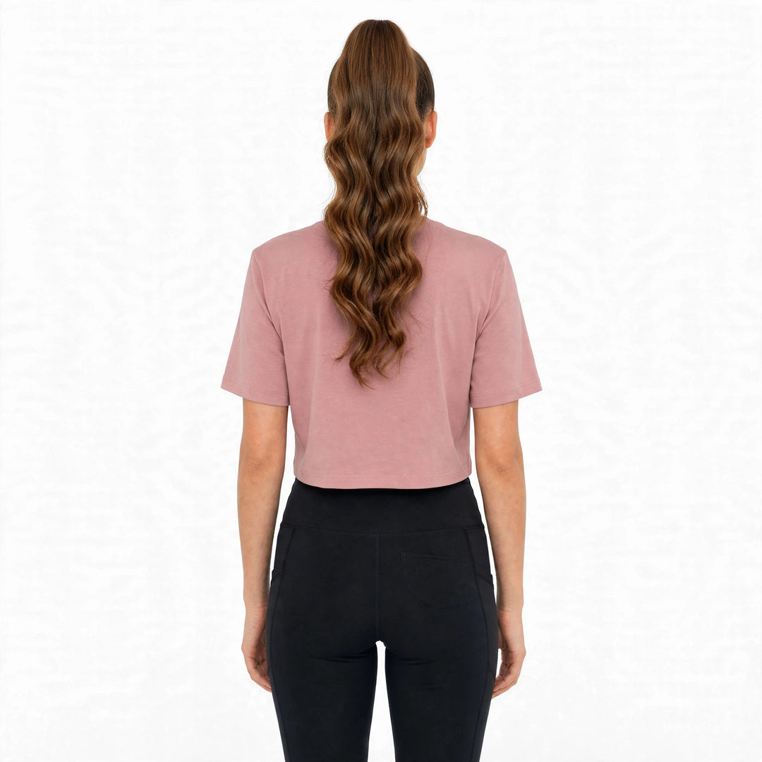 Pink Loose Fit Athletic Crop Top