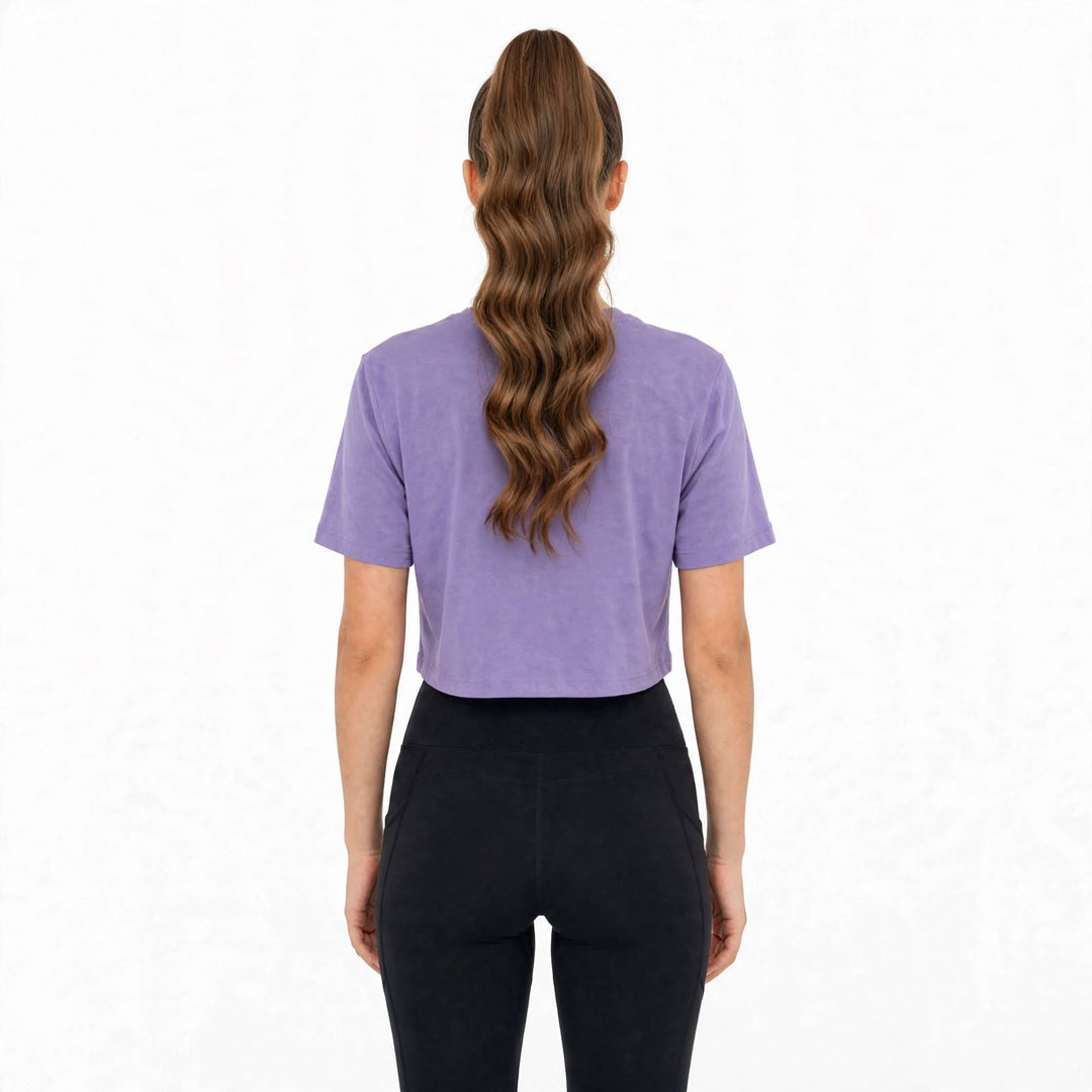Purple Loose Fit Athletic Crop Top