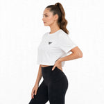 Load image into Gallery viewer, White Loose Fit Athletic Crop Top