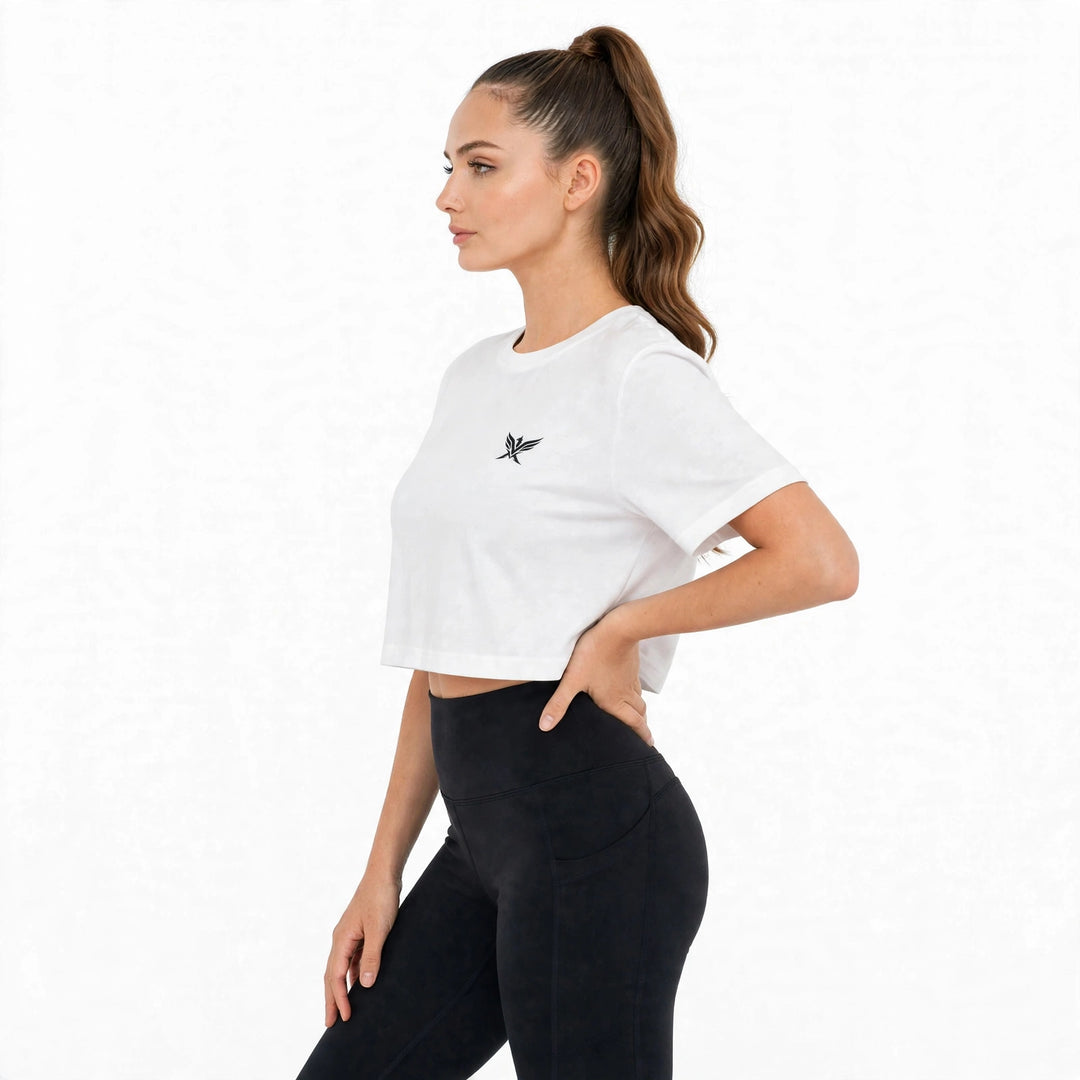 White Loose Fit Athletic Crop Top