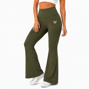 OLIVE GREEN  FLARE LEGGINGS