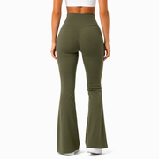 OLIVE GREEN  FLARE LEGGINGS