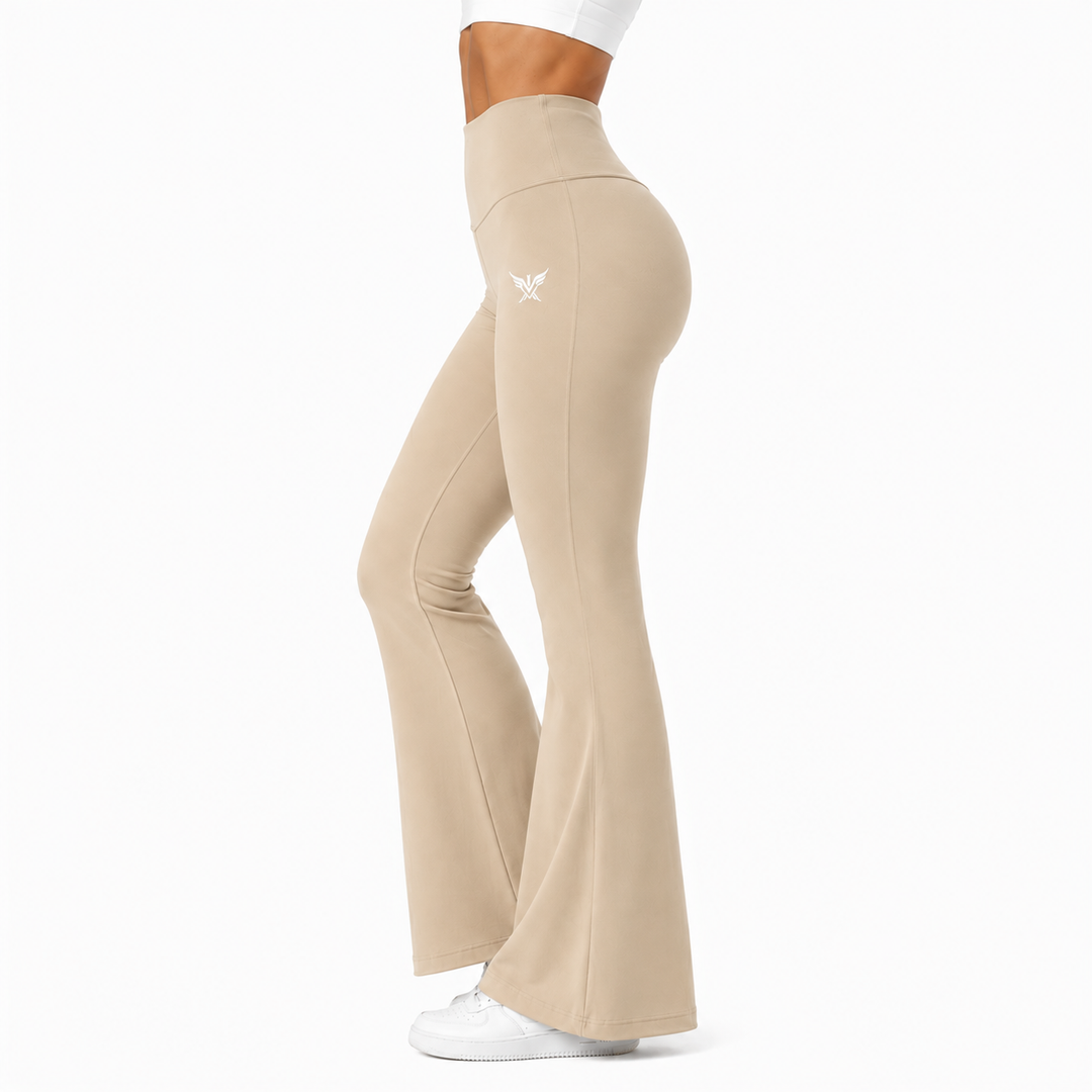 BEIGE FLARE LEGGINGS