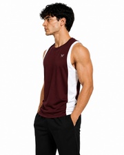 Men's Tank Top Maroon & White