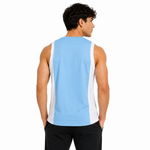 Load image into Gallery viewer, Men's Tank Top Blue &amp; White