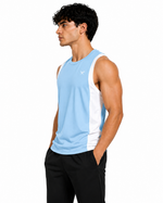 Load image into Gallery viewer, Men's Tank Top Blue &amp; White