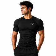 Black  Half-Sleeve Compression Shirt