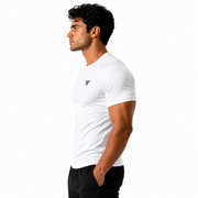 White Half-Sleeve Compression Shirt