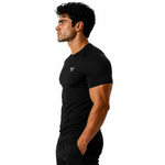 Load image into Gallery viewer, Black  Half-Sleeve Compression Shirt