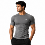Grey Half-Sleeve  Compression Shirt