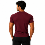 Load image into Gallery viewer, Maroon Half-Sleeve Compression Shirt