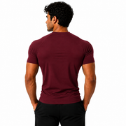 Maroon Half-Sleeve Compression Shirt