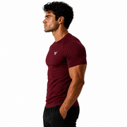 Maroon Half-Sleeve Compression Shirt