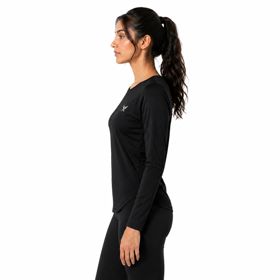 Premium Black Women’s Long-Sleeve Shirt