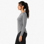 Load image into Gallery viewer, Premium Gray Women’s Long-Sleeve Shirt