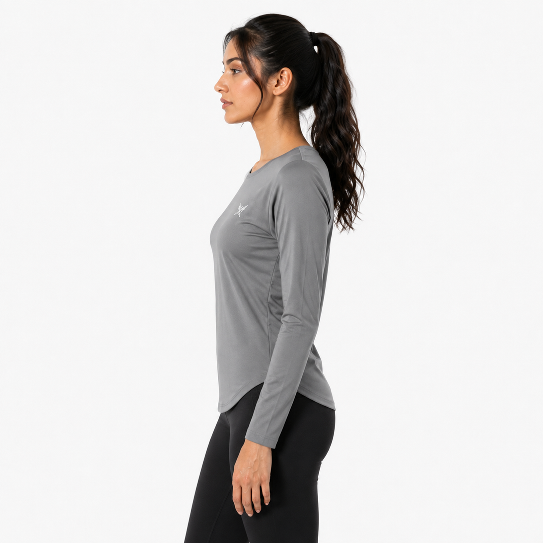 Premium Gray Women’s Long-Sleeve Shirt