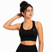 Black Seamless Sports Bra