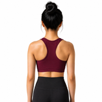 Load image into Gallery viewer, Maroon Seamless Sports Bra