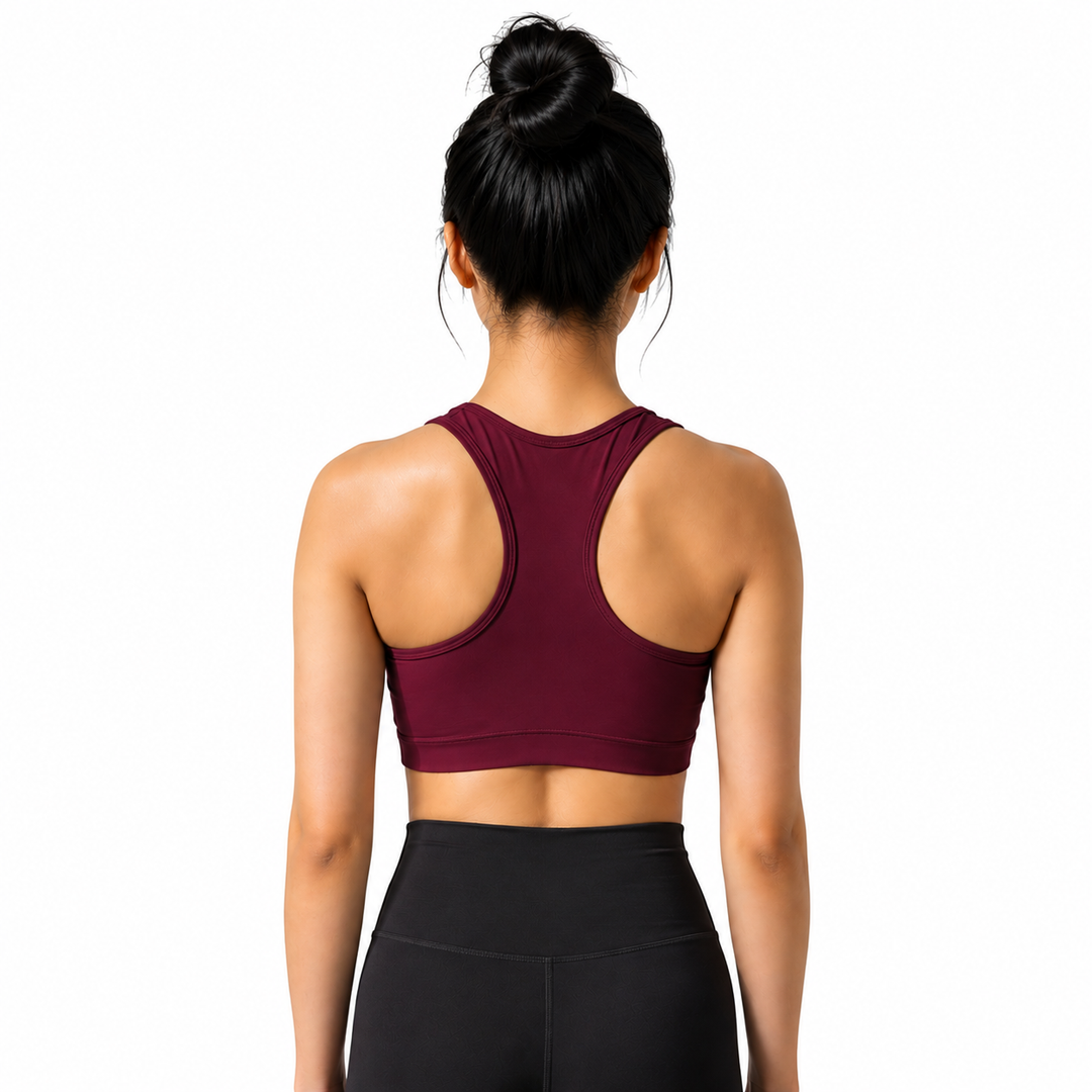 Maroon Seamless Sports Bra