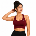 Load image into Gallery viewer, Maroon Seamless Sports Bra