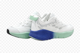 Skechers Run Tech Performance Sneakers | Chunky Gradient Midsole Trainers in White, Mint & Royal Blue