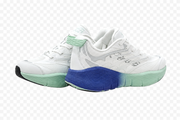 Skechers Run Tech Performance Sneakers | Chunky Gradient Midsole Trainers in White, Mint & Royal Blue