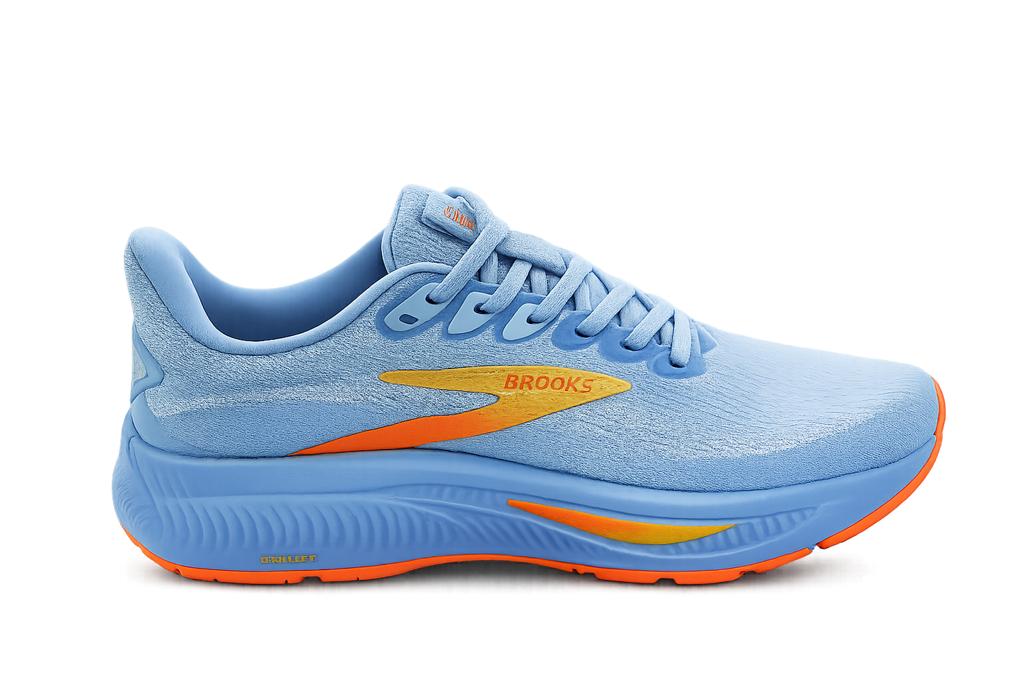 Brooks Glycerin Running Shoes | Premium Neutral Trainers with DNA LOFT Cushioning in Light Blue & Orange