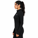 Load image into Gallery viewer, Women's Geometric-Patterned Quarter-Zip Top in Black