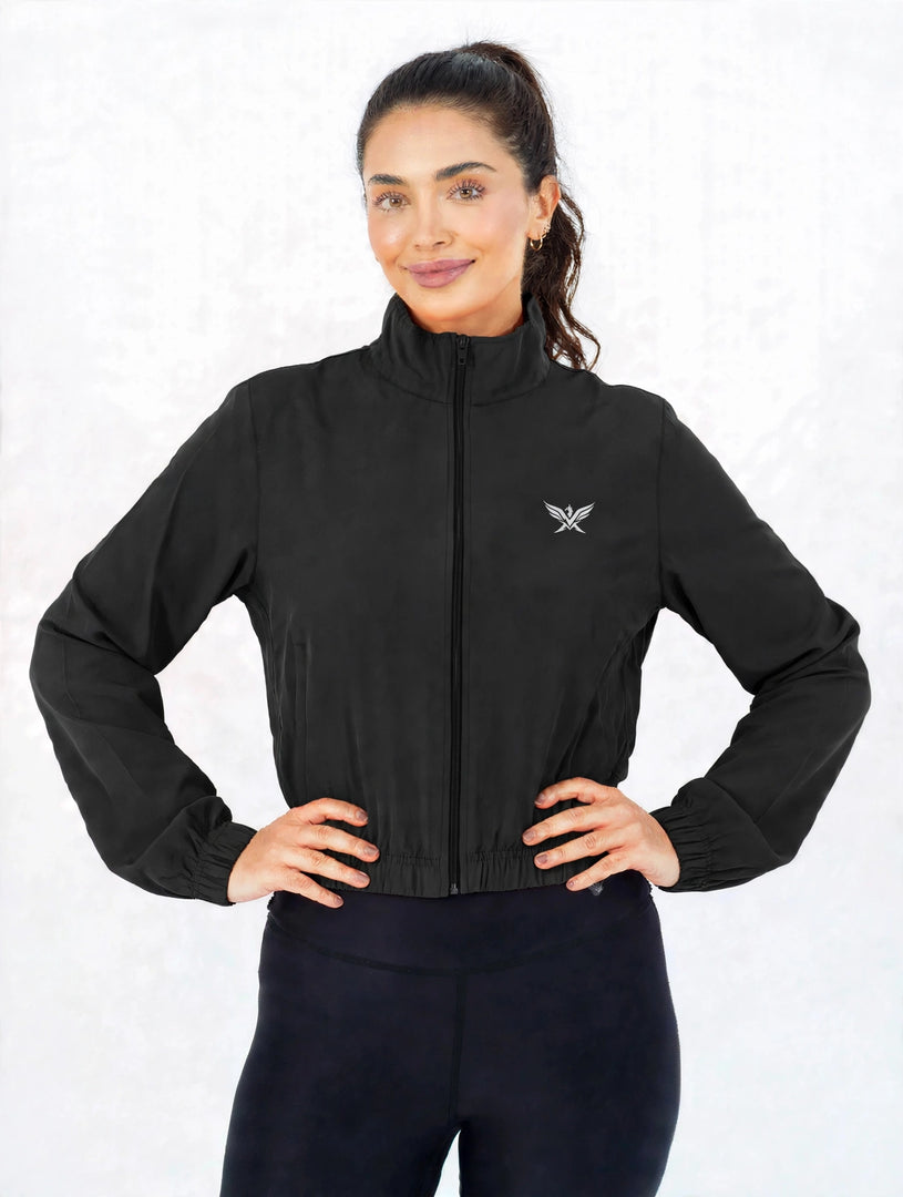 Micro Cropped Zipper in Black