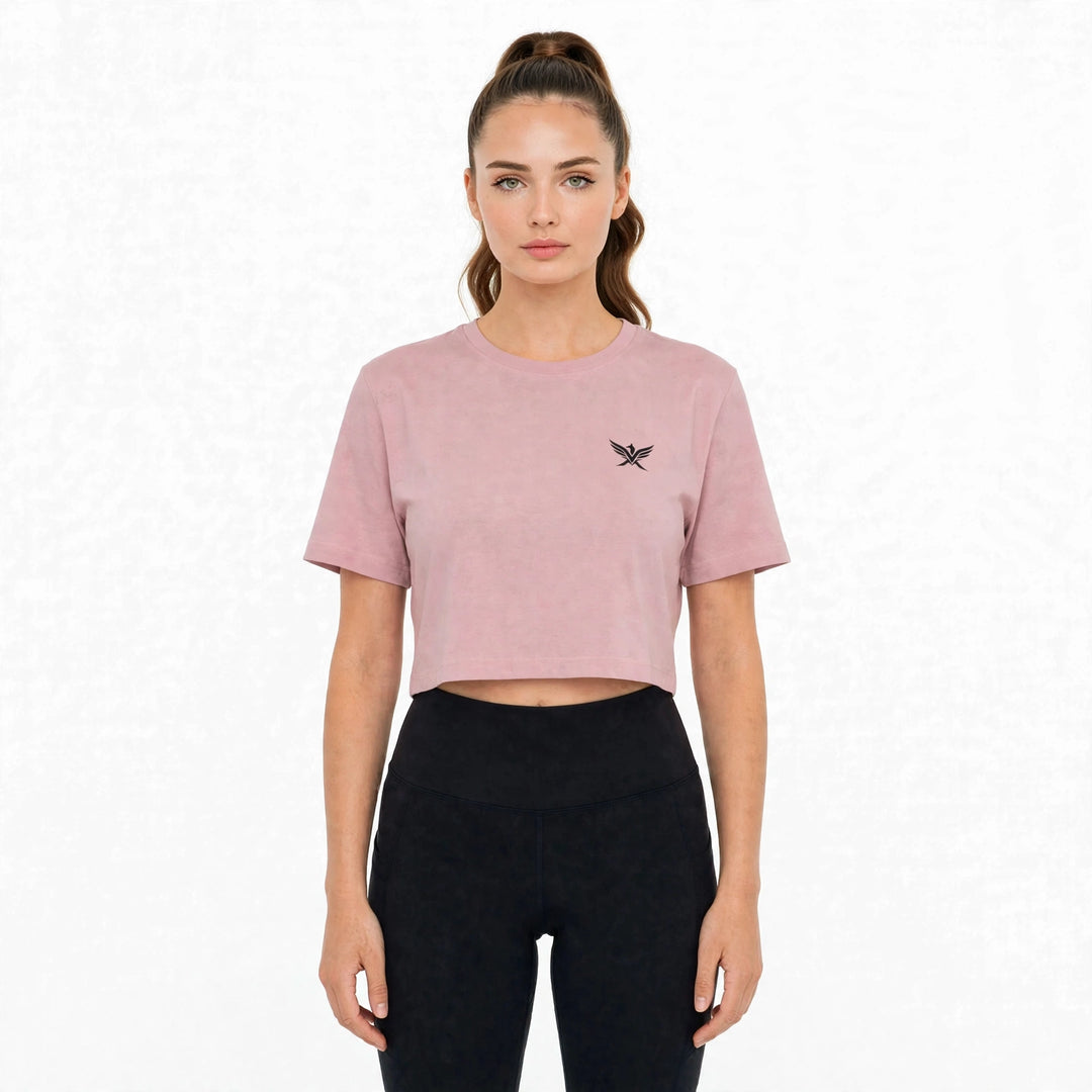 Pink Loose Fit Athletic Crop Top