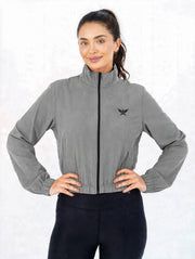 Micro Cropped Zipper In Gray