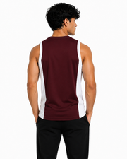 Men's Tank Top Maroon & White