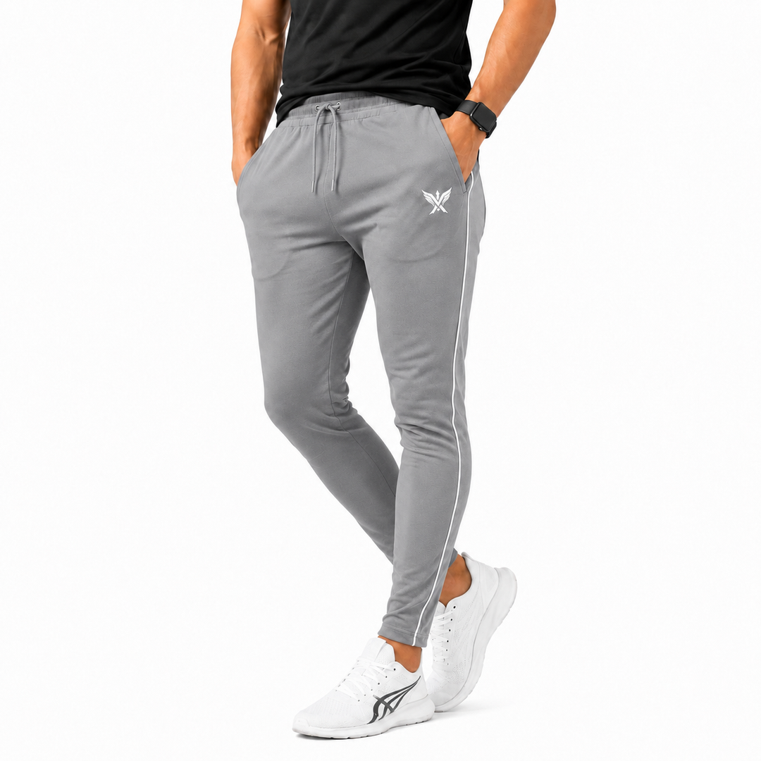 Apex  Gray Engineered Gym Trousers