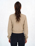 Load image into Gallery viewer, Micro Cropped Zipper in Beige