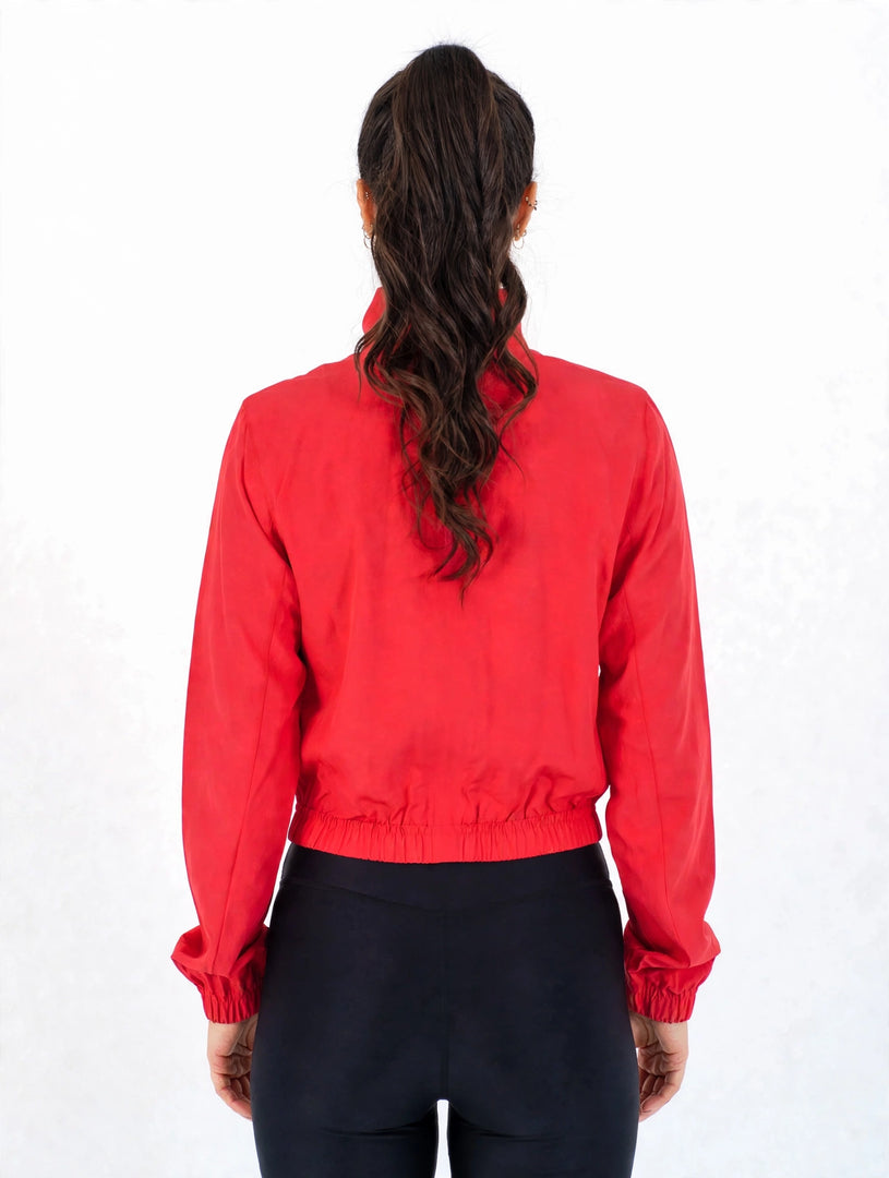 Micro Cropped Zipper In Red